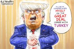 TRUMP CONGRATULATES SELF by Ed Wexler