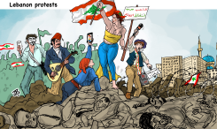 LIBERTY LEADS IN BEIRUT PROTESTS by Emad Hajjaj