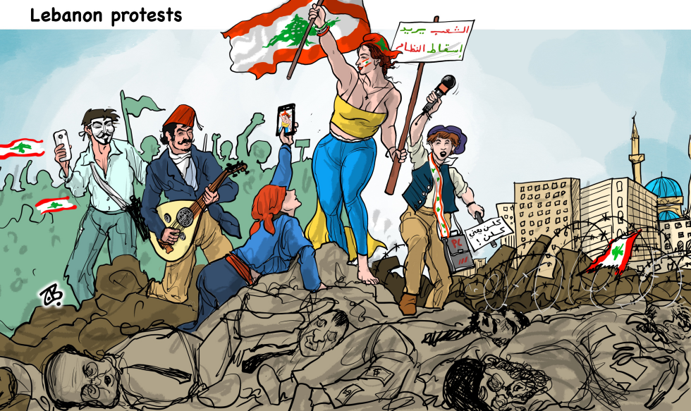  LIBERTY LEADS IN BEIRUT PROTESTS by Emad Hajjaj