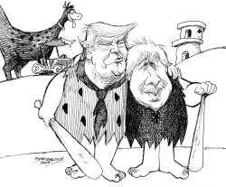 DONALD AND BORIS AS FRED AND BARNEY by Petar Pismestrovic