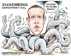 ZUCKERBERG CRYPTOCURRENCY PLAN by Dave Granlund