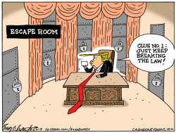 TRUMP'S ESCAPE ROOM by Bob Englehart