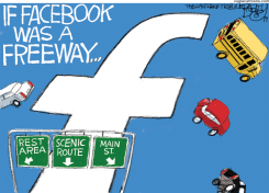 FACEBOOK FREEWAY by Pat Bagley