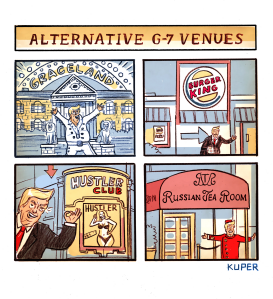 ALTERNATIVE G7 VENUES by Peter Kuper