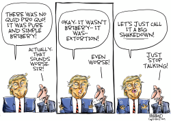 TRUMP'S QUID PRO NO by Dave Whamond