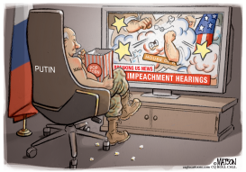 PUTIN WATCHES IMPEACHMENT HEARINGS by RJ Matson