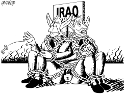 BUSH AND BLAIR IN IRAQ by Rainer Hachfeld