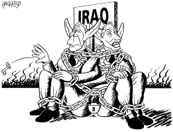 BUSH AND BLAIR IN IRAQ by Rainer Hachfeld