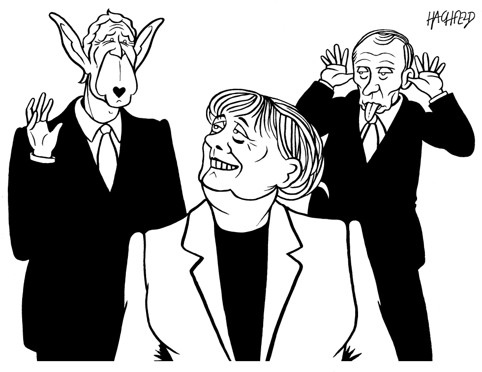  BUSH MERKEL PUTIN by Rainer Hachfeld