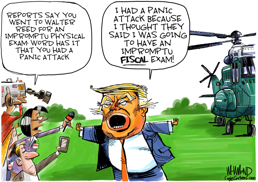  TRUMP GETS PHYSICAL by Dave Whamond