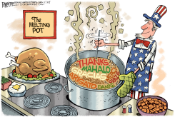 THANKSGIVING DAY MELTING POT by Rick McKee