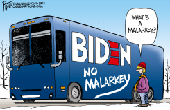 BIDEN'S NO MALARKEY BUS by Bruce Plante