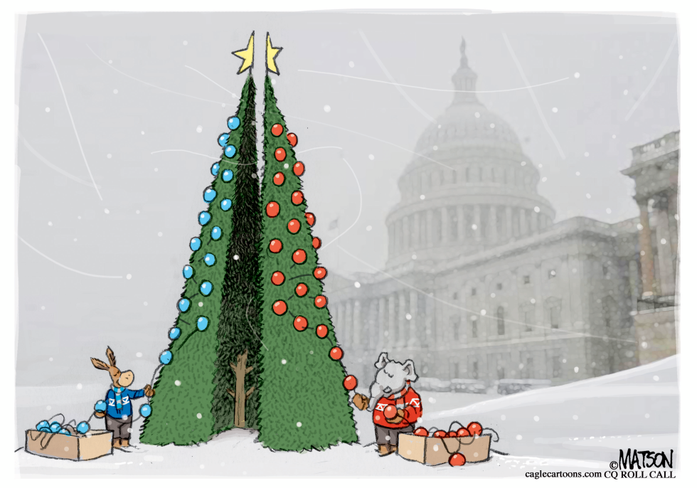  DIVIDED CONGRESS TRIMS HOLIDAY TREE by R.J. Matson