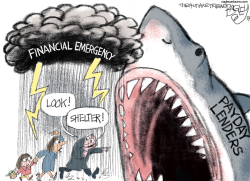 PAYDAY LOAN SHARKS by Pat Bagley