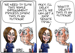 PELOSI MAY DELAY SENATE TRIAL by Dave Whamond