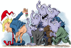 KISS TRUMP CHRISTMAS BUTT by Daryl Cagle