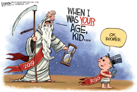 NEW YEARS BOOMER by Rick McKee