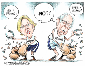 WARREN VS BERNIE by Dave Granlund