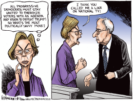 WARREN VS SANDERS by Kevin Siers