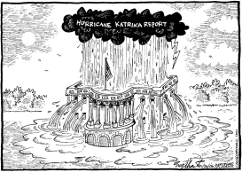 HURRICANE KATRINA STRIKES AGAIN by Bob Englehart