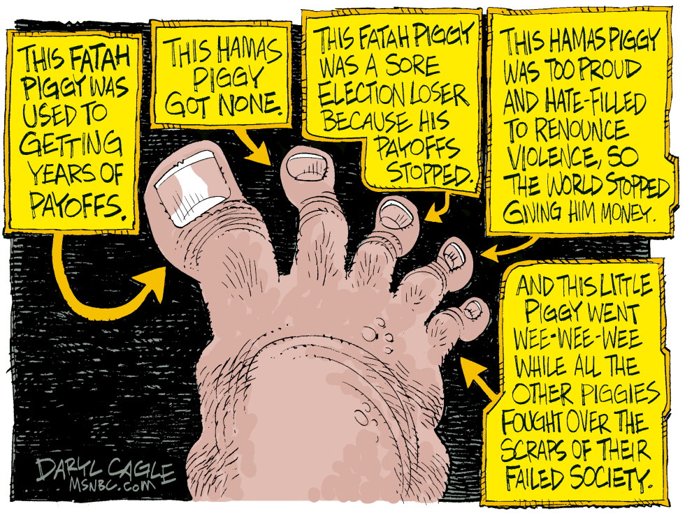  PALESTINIAN FOOTSIE  by Daryl Cagle