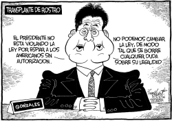 DOBLE DISCURSO DE GONZALES by Bob Englehart