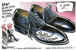 GREENSPAN SHOES by Milt Priggee