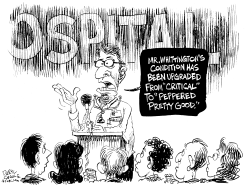 HOSPITAL SPOKESMAN by Daryl Cagle