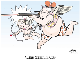 CUPIDO CAZANDO CON DICK CHENEY  by RJ Matson