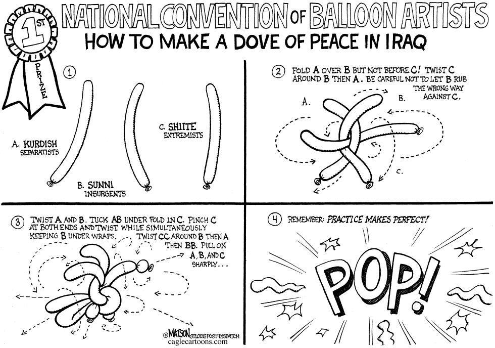  IRAQ DOVE OF PEACE BALLOON ART by RJ Matson