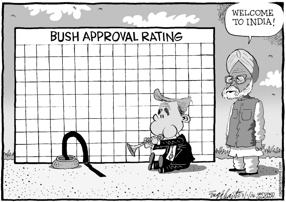  BUSH IN INDIA by Bob Englehart