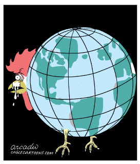 MUNDO CON GRIPE AVIAR by Arcadio Esquivel