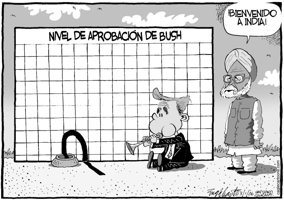  BUSH EN INDIA by Bob Englehart