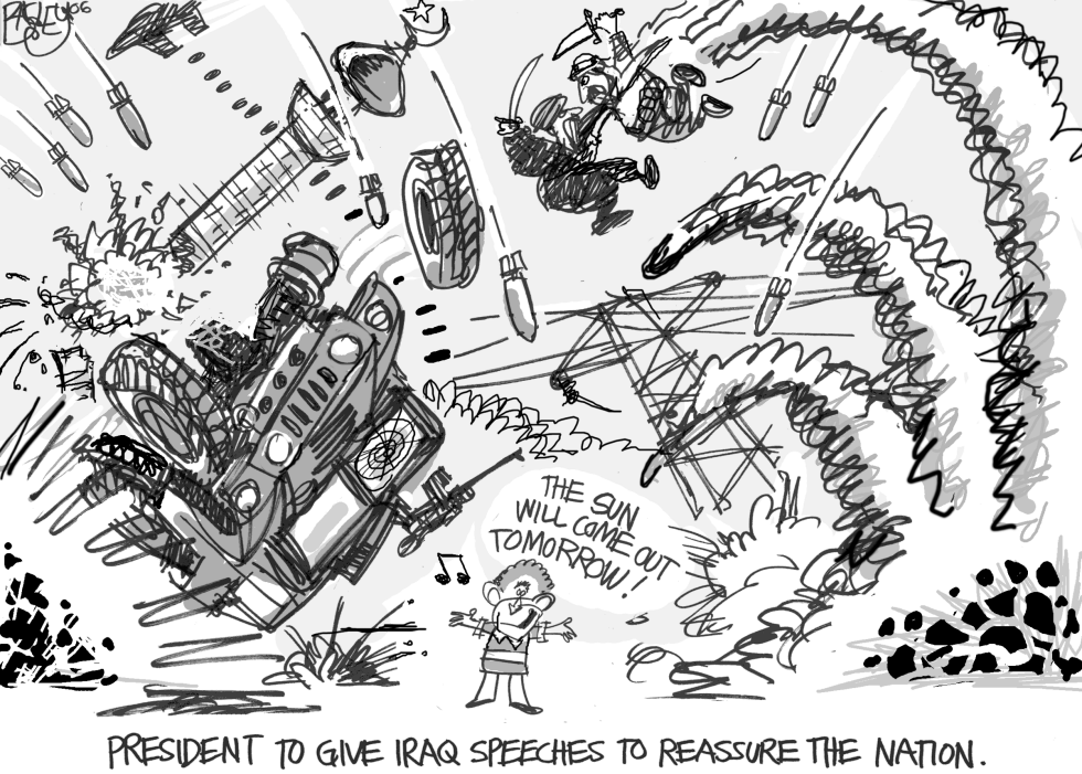  BUSHS BOOMING IRAQ by Pat Bagley