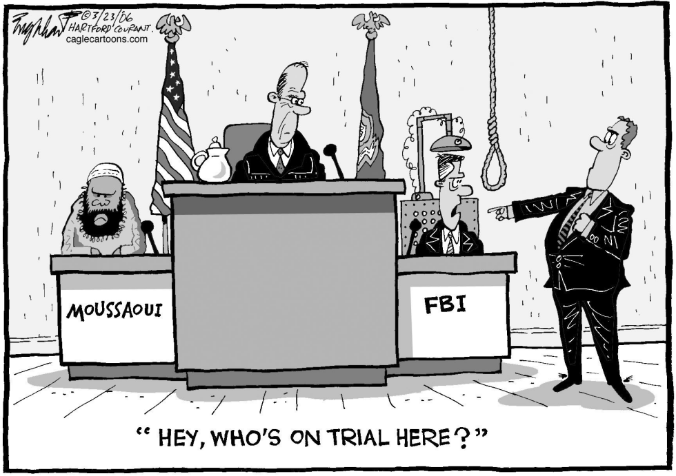  MOUSSAOUI TRIAL by Bob Englehart