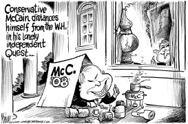 MCCAIN RUNS AWAY FROM HOME by Mike Lane