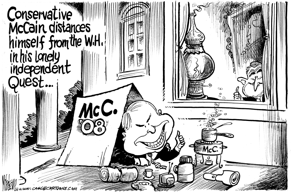  MCCAIN RUNS AWAY FROM HOME by Mike Lane