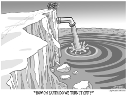 SEA LEVELS RISE AS ICE CAPS MELT-GRAYSCALE by RJ Matson