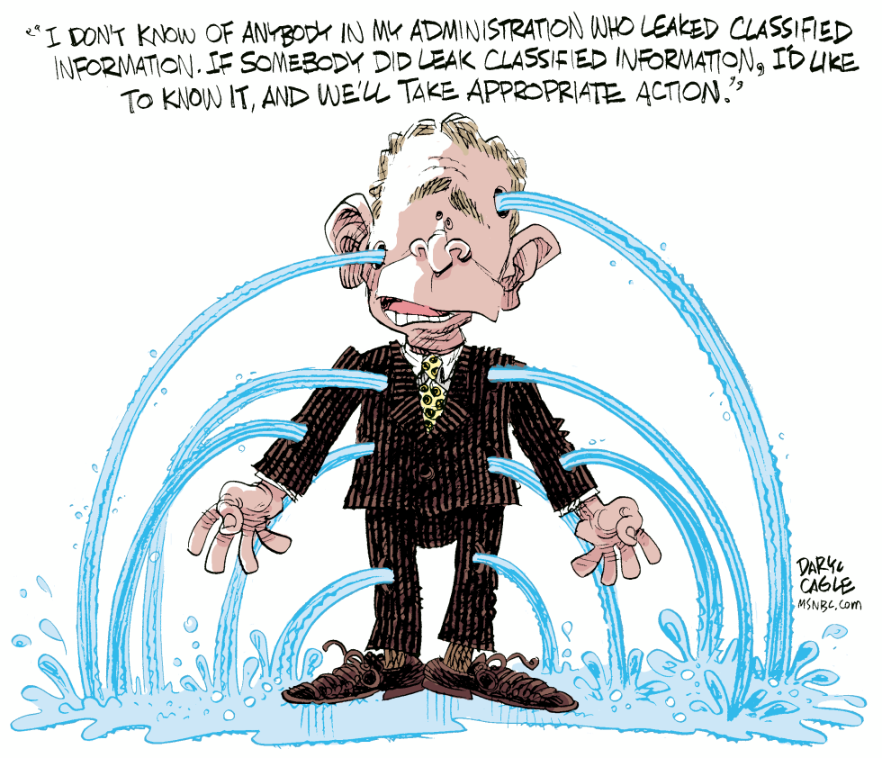  BUSH LEAKS  by Daryl Cagle