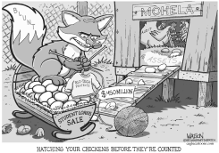 LOCAL MO-GOVERNOR BLUNT RAIDS MOHELA HEN HOUSE-GRAYSCALE by RJ Matson