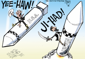 BUSH AHMADINEJAD AND THE BOMB by Pat Bagley