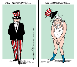 EEUU CON Y SIN INMIGRANTES by Arcadio Esquivel