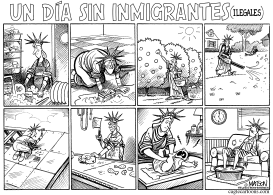 UN DIA SIN INMIGRANTES by RJ Matson