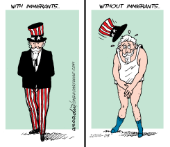 USA WITH AND WITHOUT IMMIGRANTS  by Arcadio Esquivel