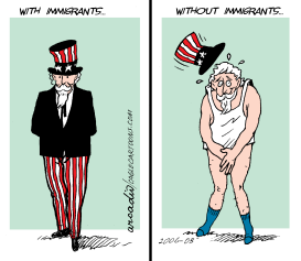 USA WITH AND WITHOUT IMMIGRANTS  by Arcadio Esquivel