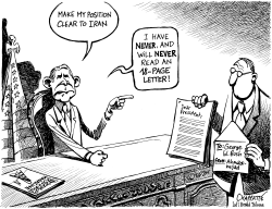 IRANIAN WRITES TO BUSH by Patrick Chappatte