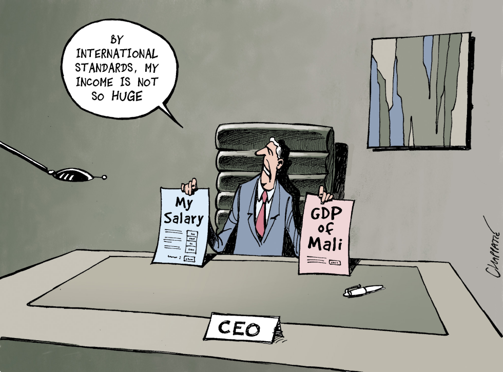  TOP EXECUTIVES SALARY by Patrick Chappatte