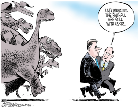 CANADA - HARPER STUCK WITH HIS DINOSAURS by Patrick Corrigan