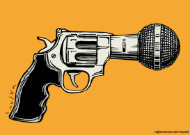 INTERVIEW WITH ARMED HAND  by Arcadio Esquivel