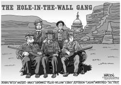 THE HOLE-IN-THE-WALL GANG CONGRESS-GRAYSCALE by RJ Matson